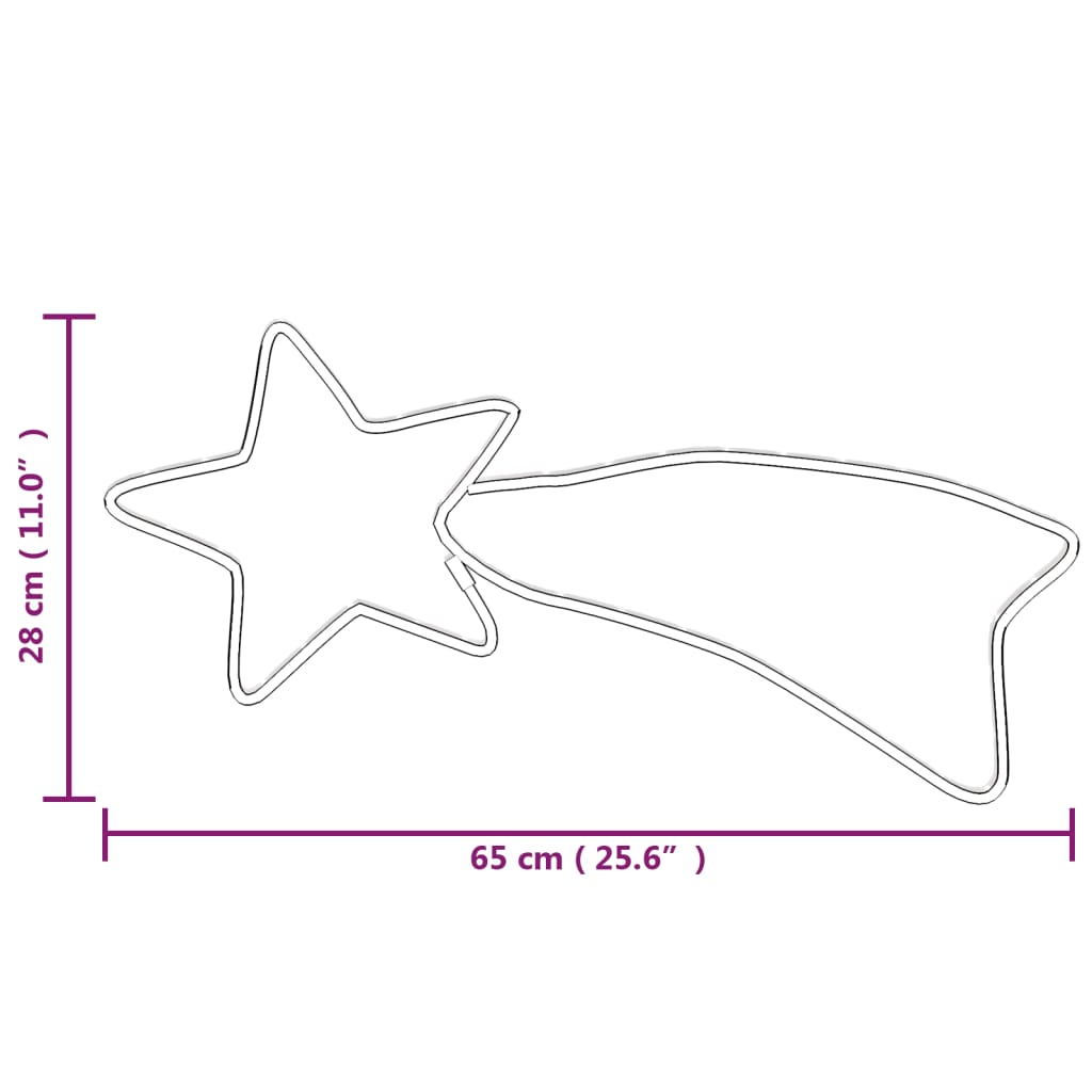 Komeetta joulukoriste 48 lämpimän valkoista LED-valoa 65x28 cm - Harrastajankoti.fi