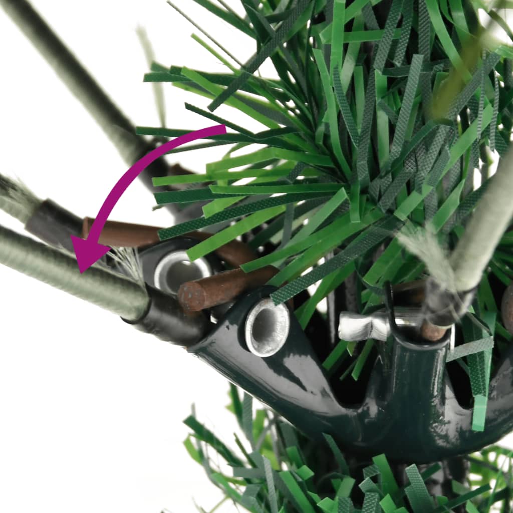 Tekojoulukuusi LED-valot ja männynkävyt vihreä 195 cm PVC ja PE - Harrastajankoti.fi