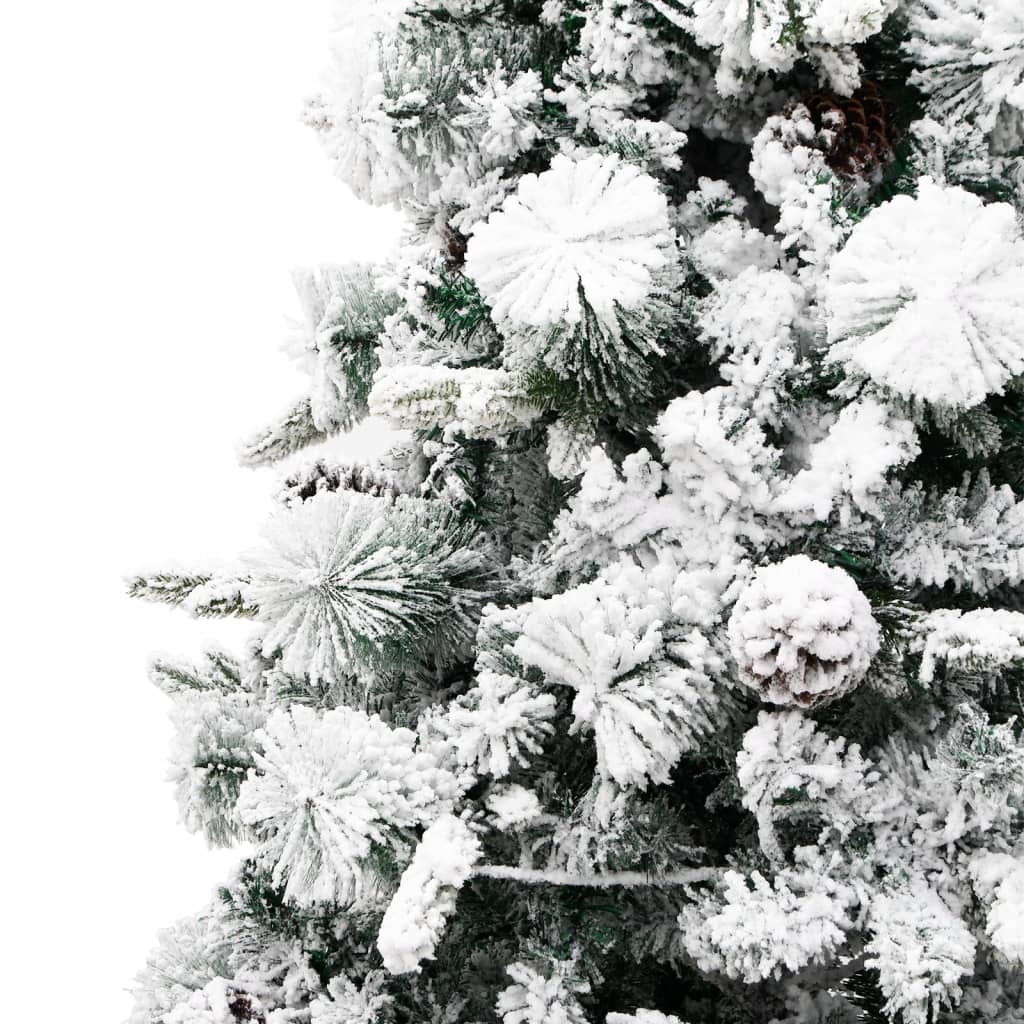 Tekojoulukuusi lumihuurre / LED-valot / kävyt 225 cm PVC ja PE - Harrastajankoti.fi