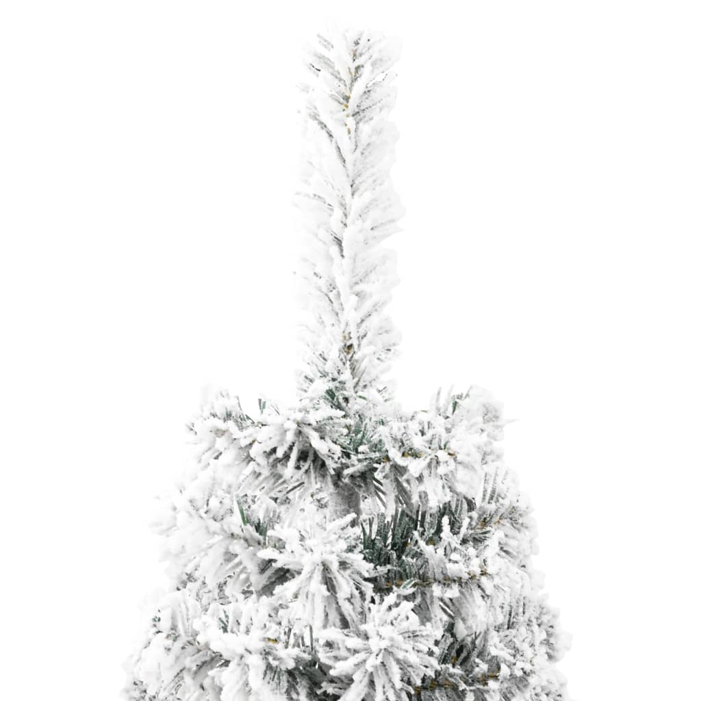 Kapea puolikas tekojoulukuusi lumihuurteella 150 cm - Harrastajankoti.fi