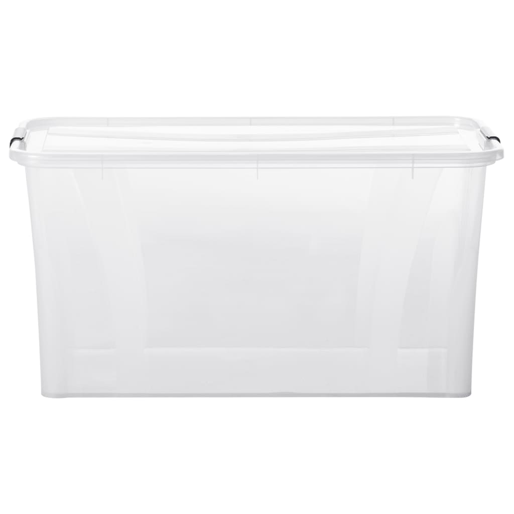 Säilytyslaatikot kansilla 5 kpl läpinäkyvä 80 l - Harrastajankoti.fi