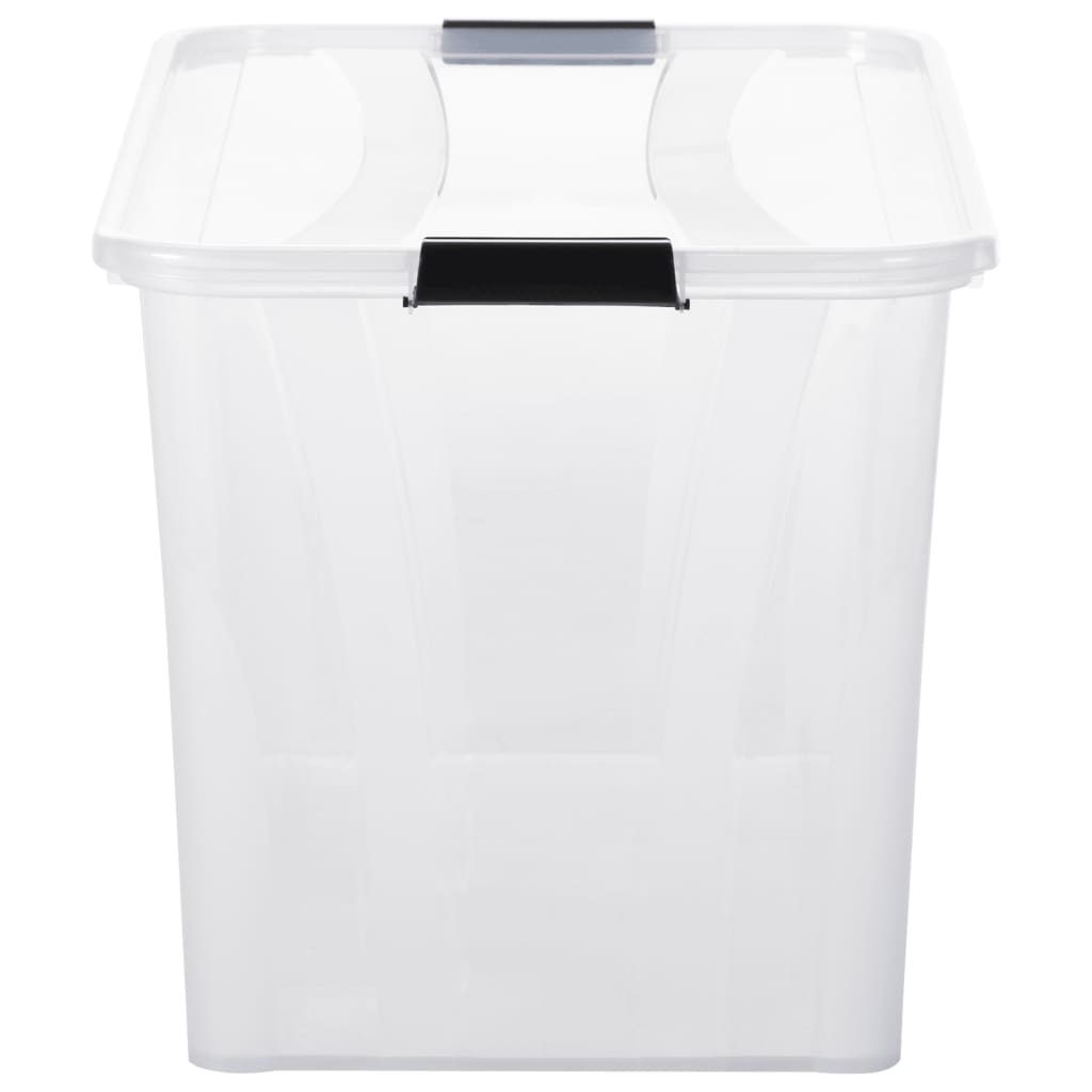 Säilytyslaatikot kansilla 5 kpl läpinäkyvä 80 l - Harrastajankoti.fi