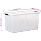 Säilytyslaatikot kansilla 5 kpl läpinäkyvä 80 l - Harrastajankoti.fi