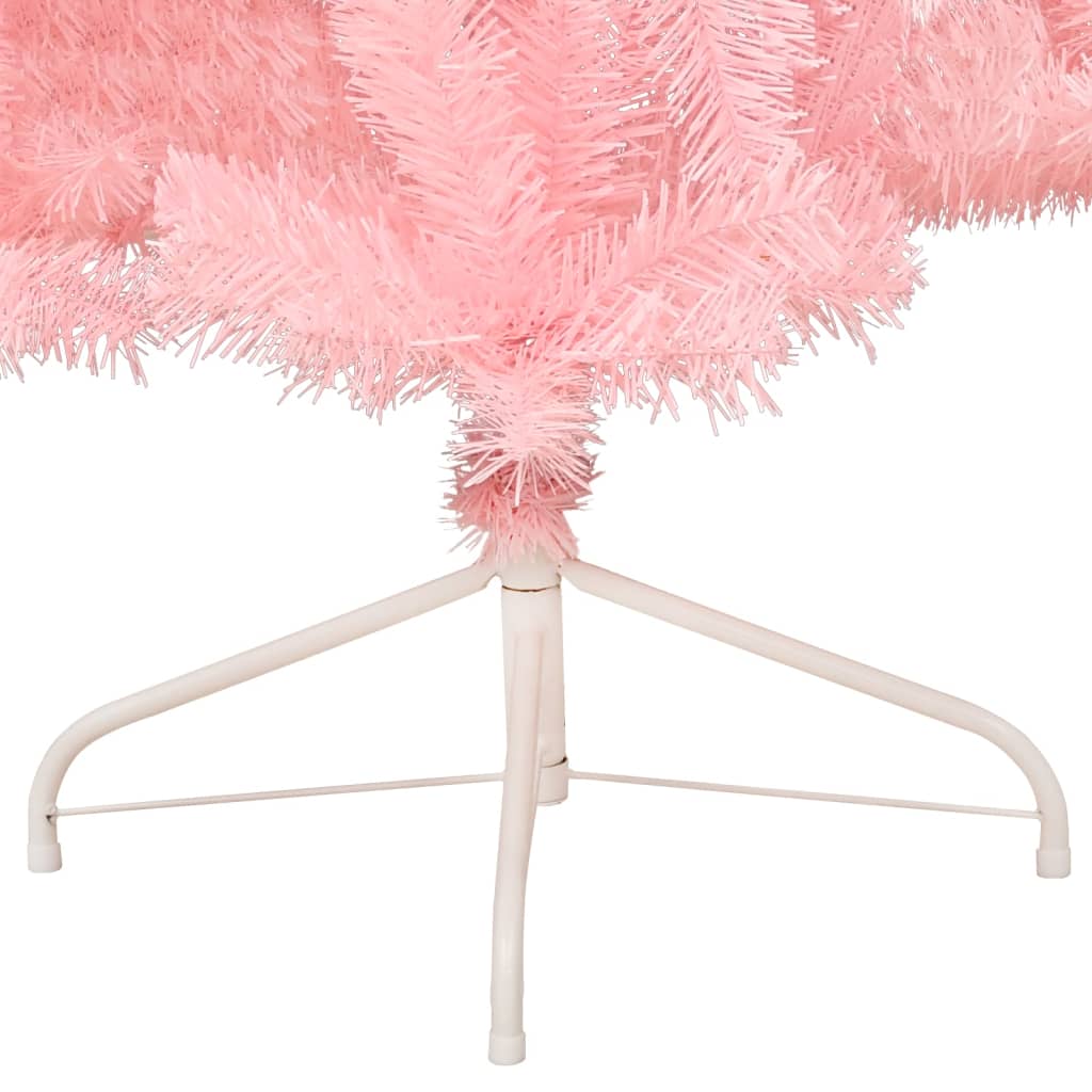 Tekojoulukuusen puolikas jalustalla pinkki 180 cm PVC - Harrastajankoti.fi