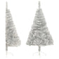 Tekojoulukuusen puolikas jalustalla hopea 150 cm PVC - Harrastajankoti.fi