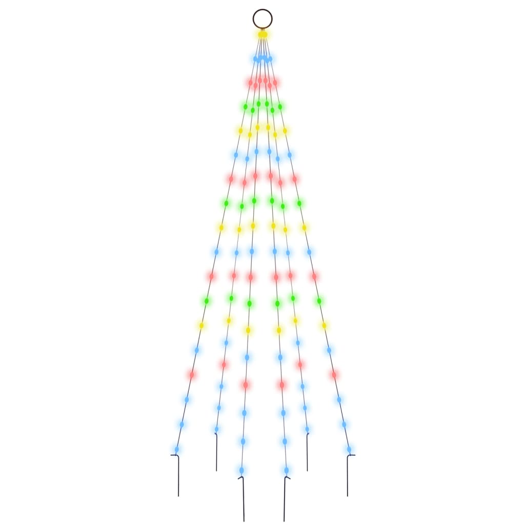 Joulukuusi lipputankoon 108 värikästä LED-valoa 180 cm - Harrastajankoti.fi