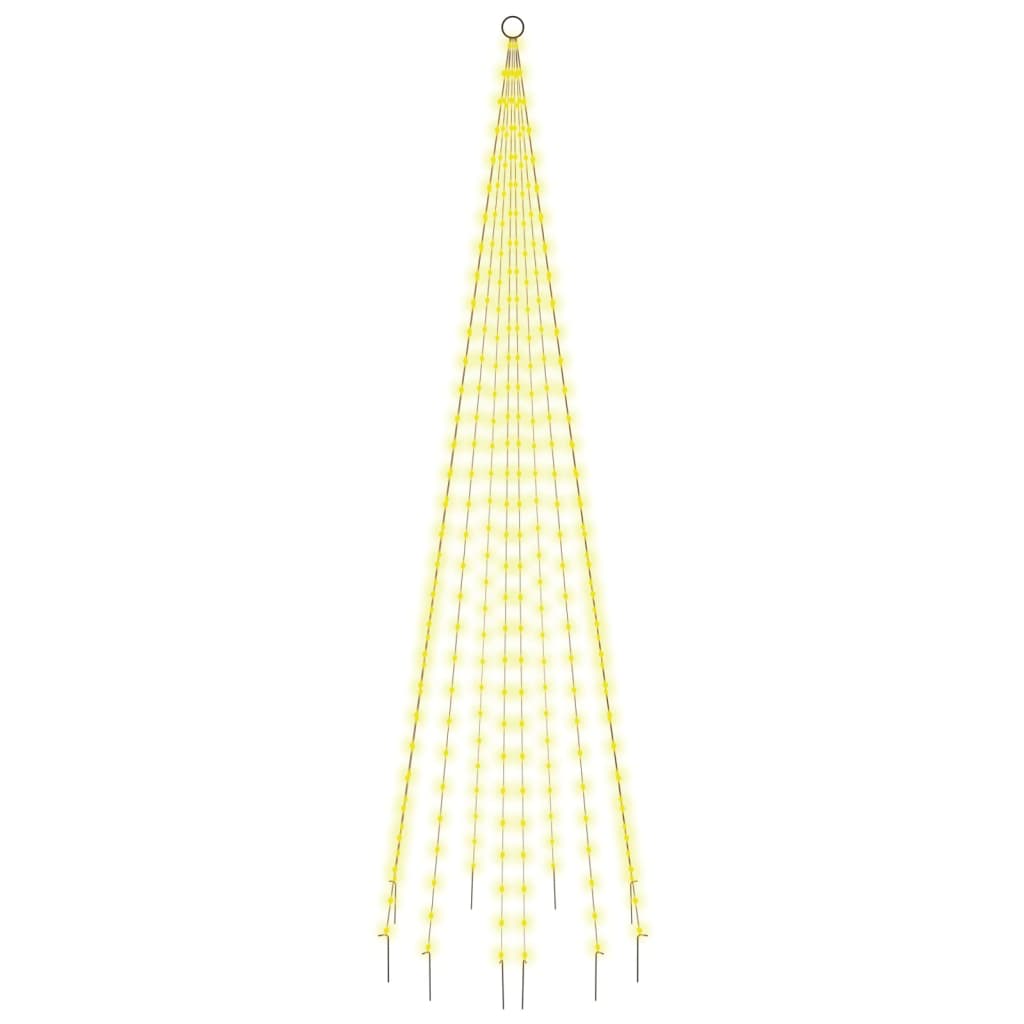 Joulukuusi lipputankoon 310 lämpimän valkoista LED-valoa 300 cm - Harrastajankoti.fi