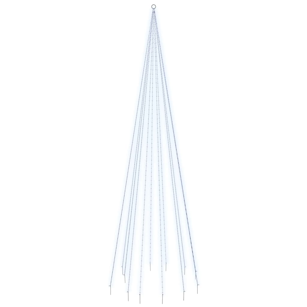 Joulukuusi lipputankoon 732 kylmän valkoista LED-valoa 500 cm - Harrastajankoti.fi