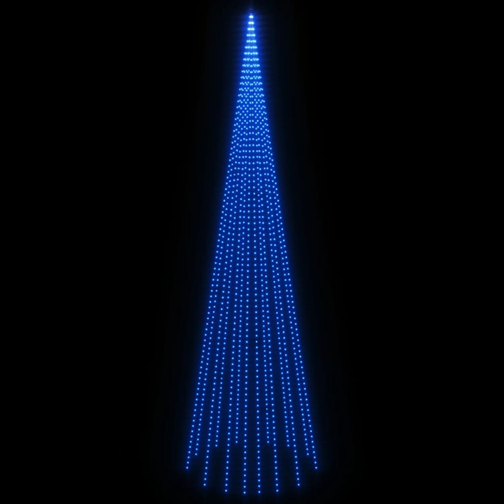 Joulukuusi lipputankoon 1134 sinistä LED-valoa 800 cm - Harrastajankoti.fi