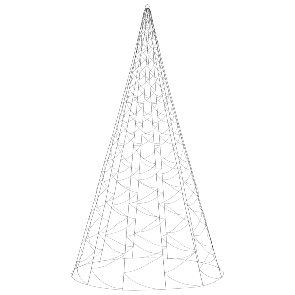 Joulukuusi lipputankoon 1400 lämpimän valkoista LEDiä 500 cm - Harrastajankoti.fi