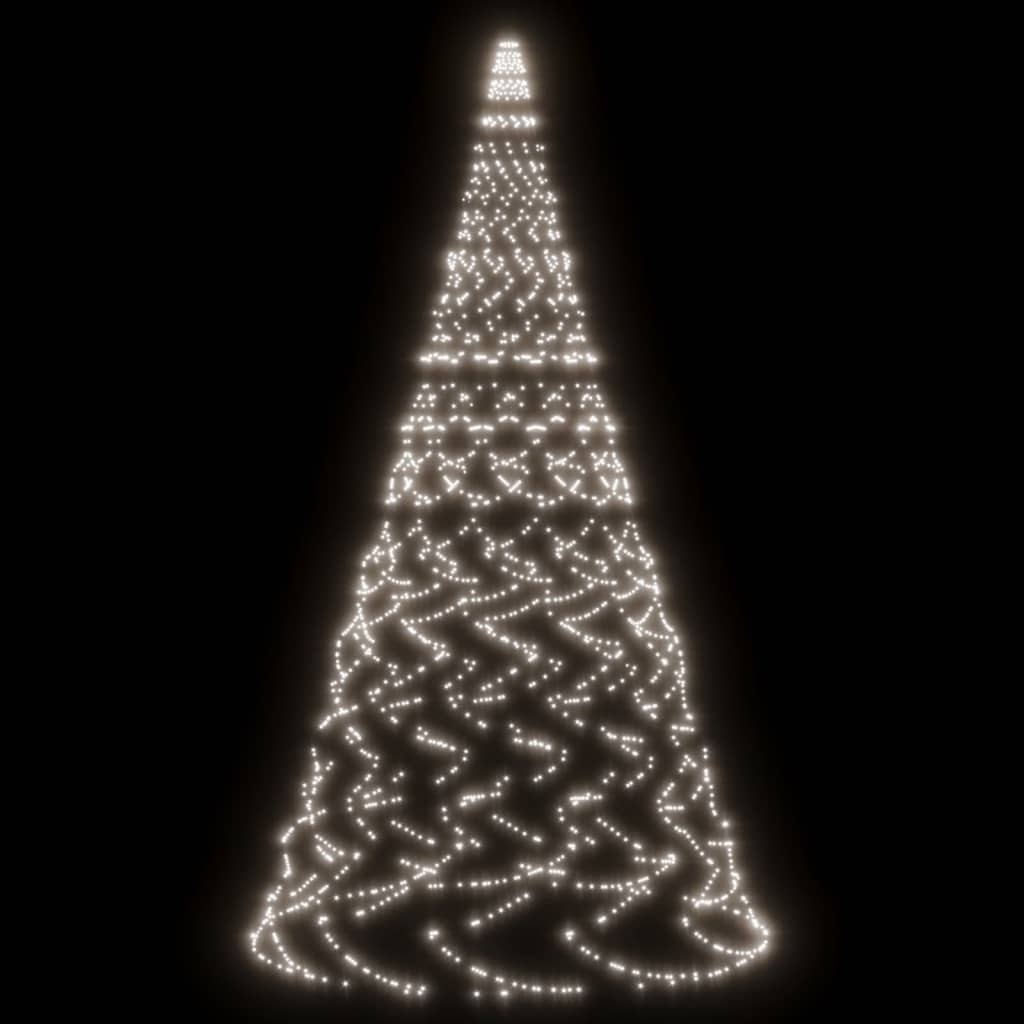 Joulukuusi lipputankoon 1400 kylmän valkoista LEDiä 500 cm - Harrastajankoti.fi
