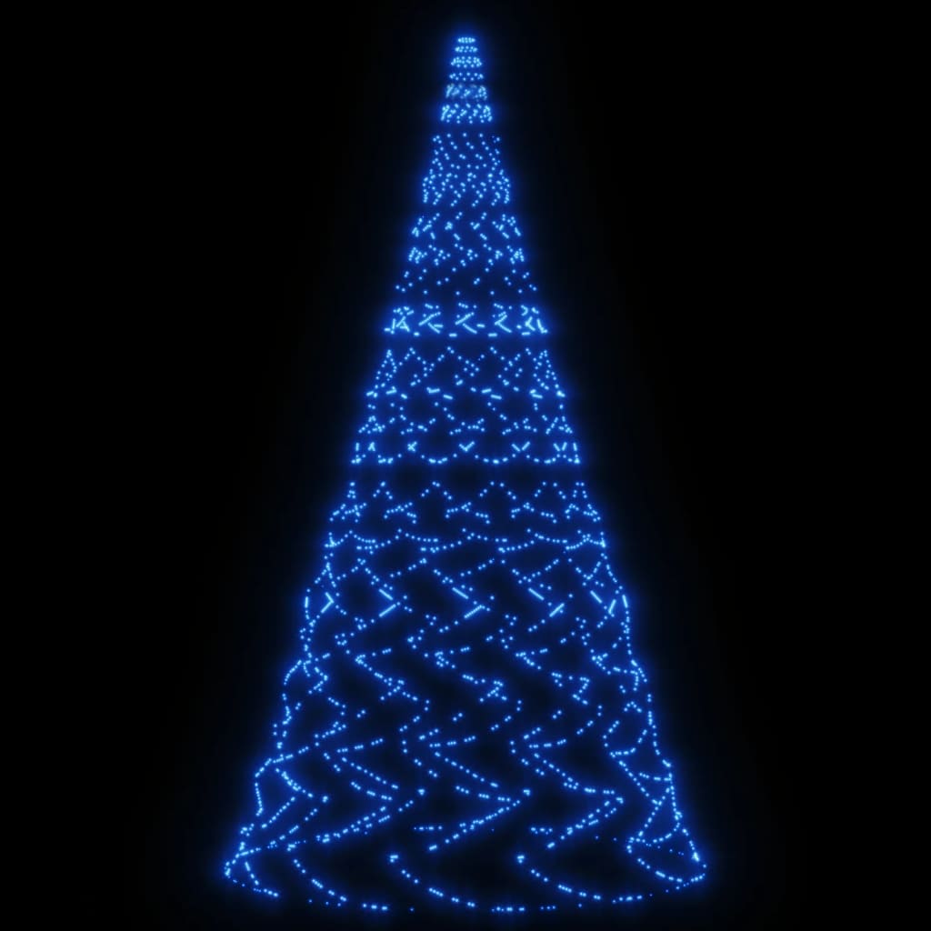 Joulukuusi lipputankoon 3000 sinistä LED-valoa 800 cm - Harrastajankoti.fi