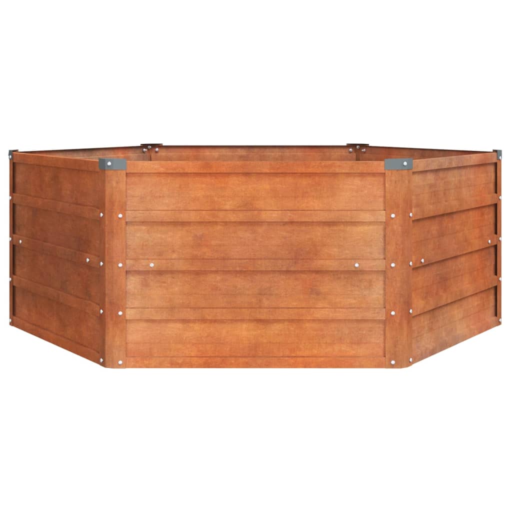 Korotettu kukkalaatikko harmaa 129x129x45 cm Corten teräs - Harrastajankoti.fi