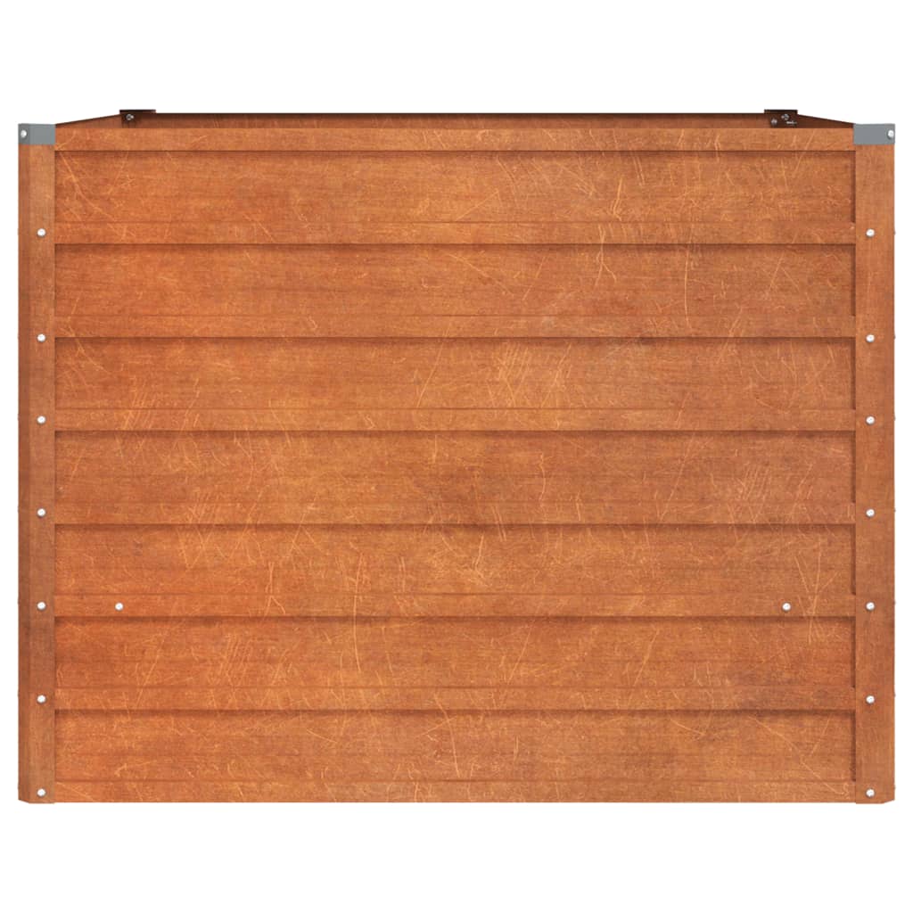 Korotettu kukkalaatikko harmaa 100x100x77 cm Corten teräs - Harrastajankoti.fi