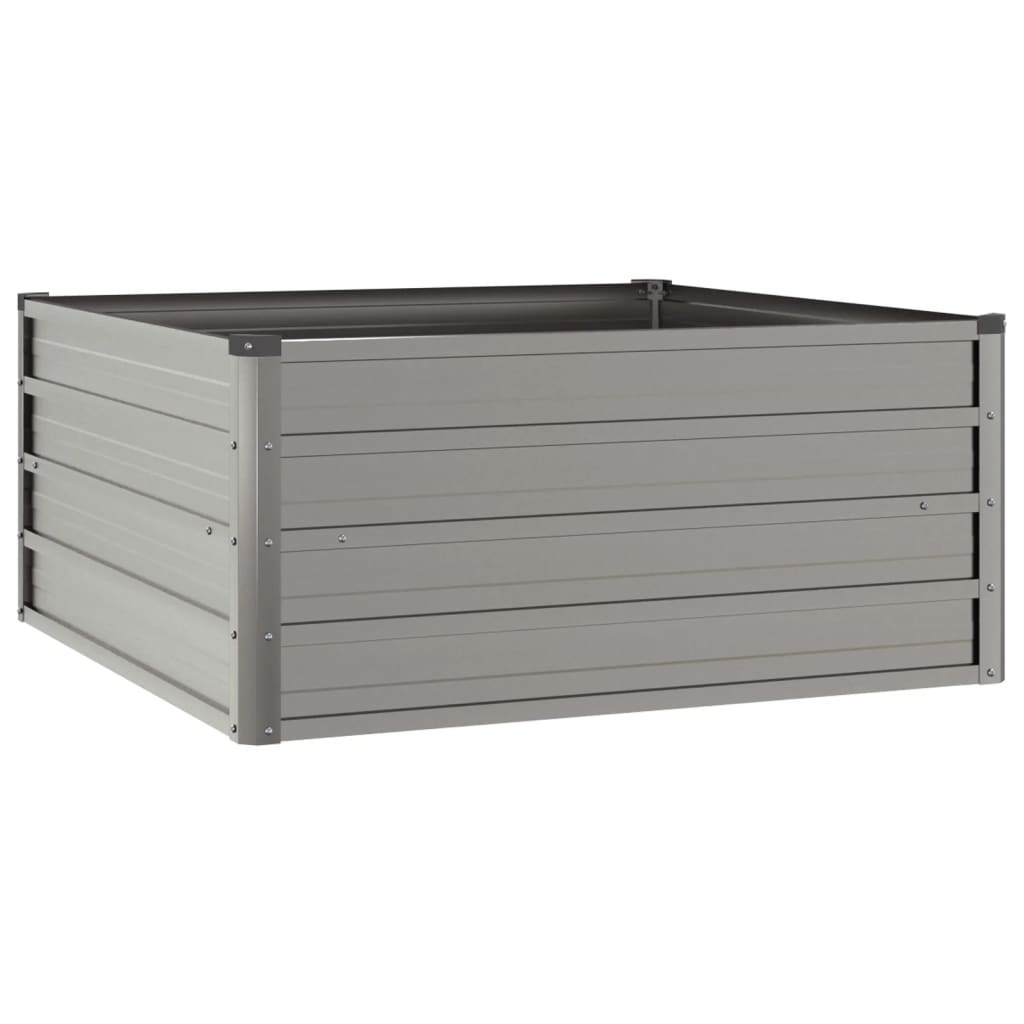Korotettu kukkalaatikko harmaa 100x100x45 cm Corten teräs - Harrastajankoti.fi