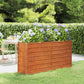 Korotettu kukkalaatikko harmaa 160x40x77 cm Corten teräs - Harrastajankoti.fi