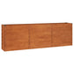 Korotettu kukkalaatikko harmaa 240x40x77 cm Corten teräs - Harrastajankoti.fi
