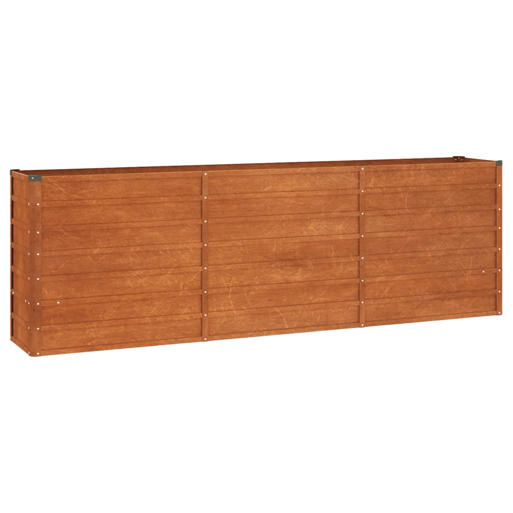 Korotettu kukkalaatikko harmaa 240x40x77 cm Corten teräs - Harrastajankoti.fi
