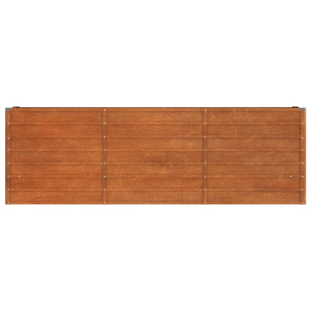 Korotettu kukkalaatikko harmaa 240x40x77 cm Corten teräs - Harrastajankoti.fi