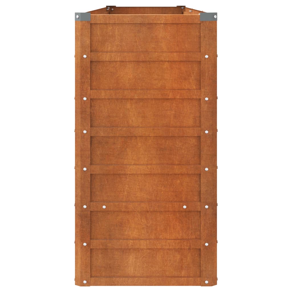 Korotettu kukkalaatikko harmaa 240x40x77 cm Corten teräs - Harrastajankoti.fi