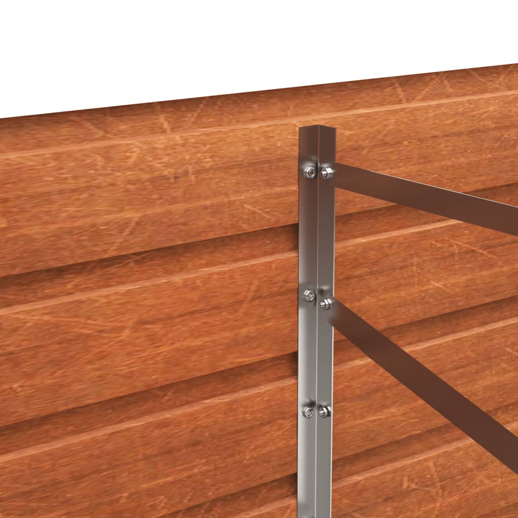 Korotettu kukkalaatikko harmaa 240x40x77 cm Corten teräs - Harrastajankoti.fi