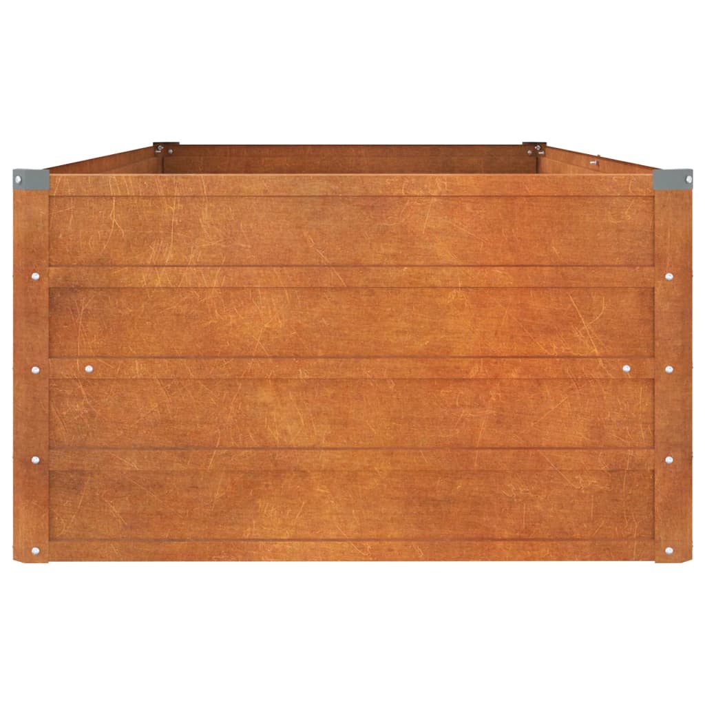 Korotettu kukkalaatikko harmaa 160x80x45 cm Corten teräs - Harrastajankoti.fi