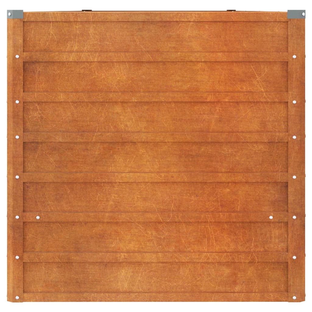 Korotettu kukkalaatikko harmaa 400x80x77 cm Corten teräs - Harrastajankoti.fi