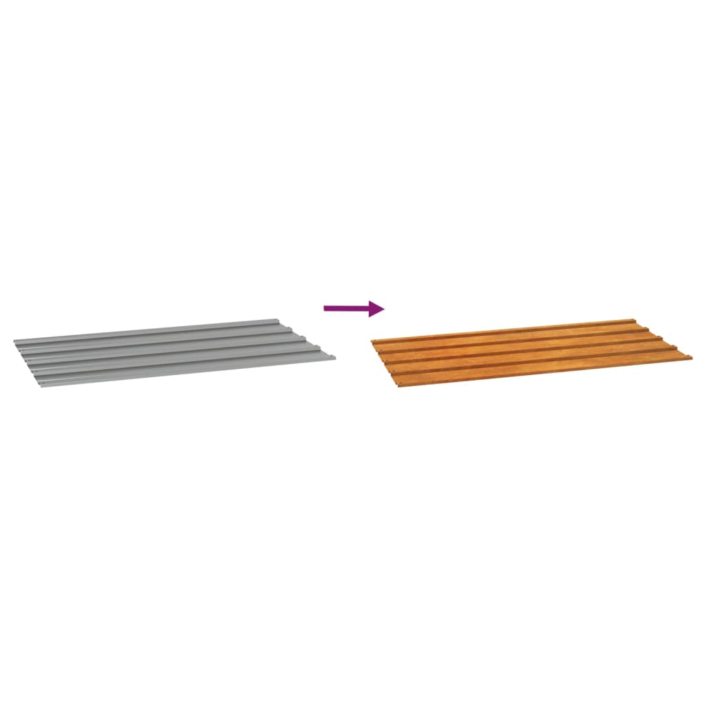 Kattopaneelit 12 kpl harmaa 80x44 cm Corten teräs - Harrastajankoti.fi