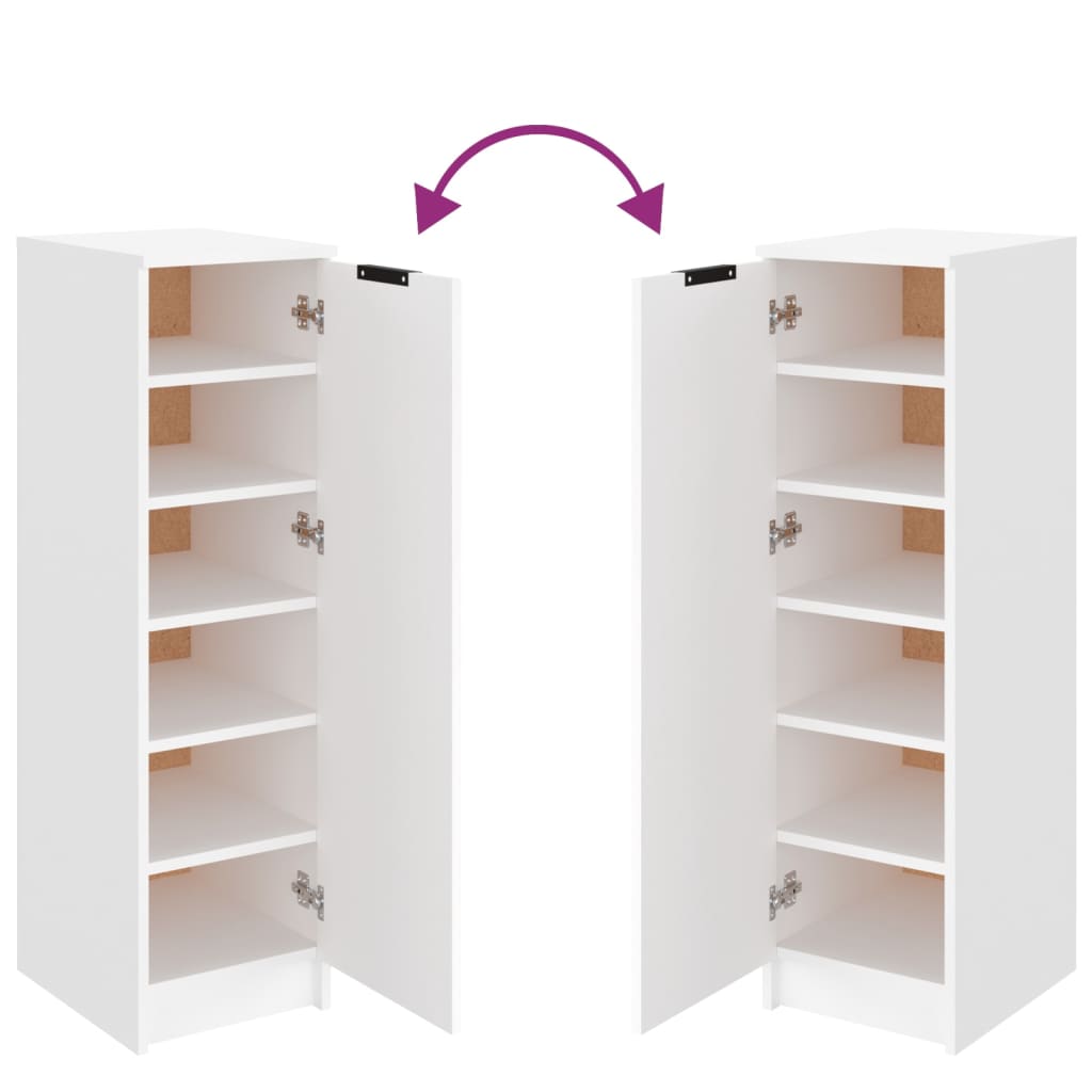 Kenkäkaappi valkoinen 30x35x100 cm tekninen puu - Harrastajankoti.fi