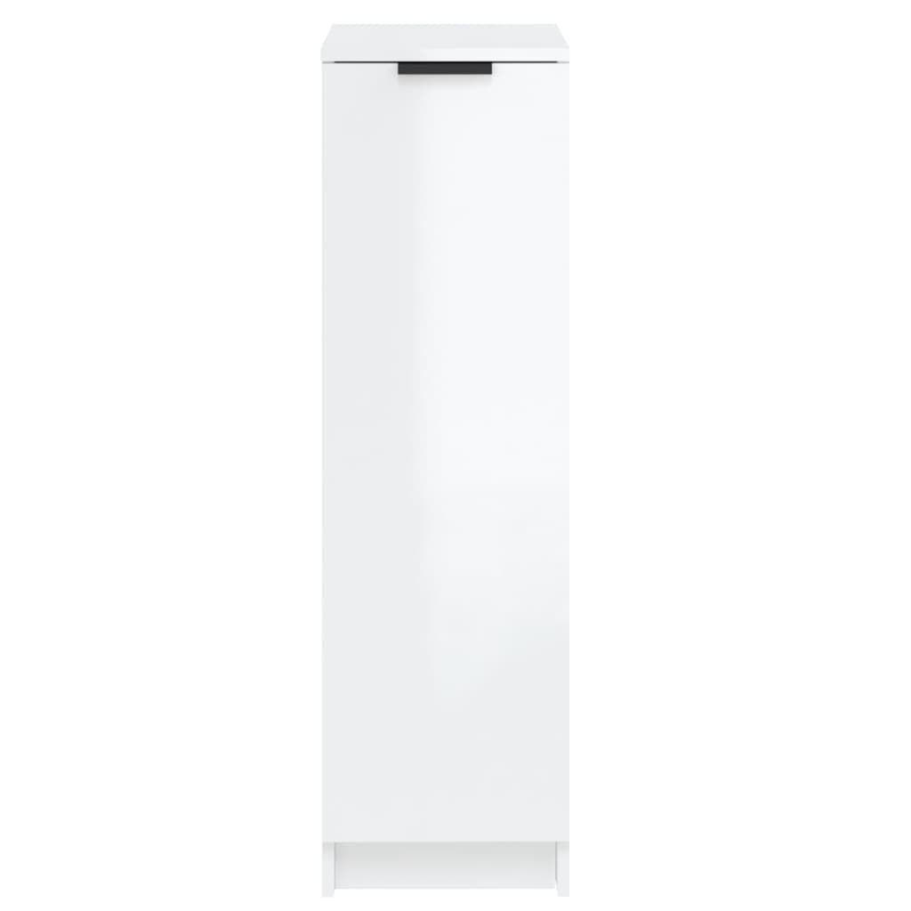 Kenkäkaappi korkeakiilto valkoinen 30x35x100 cm tekninen puu - Harrastajankoti.fi