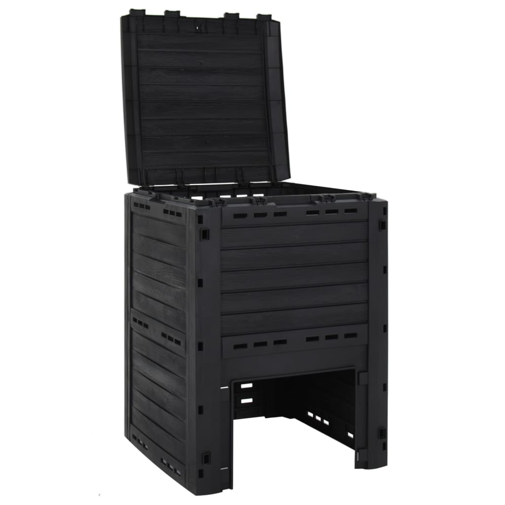 Puutarhakompostori musta 280 l polypropeeni - Harrastajankoti.fi