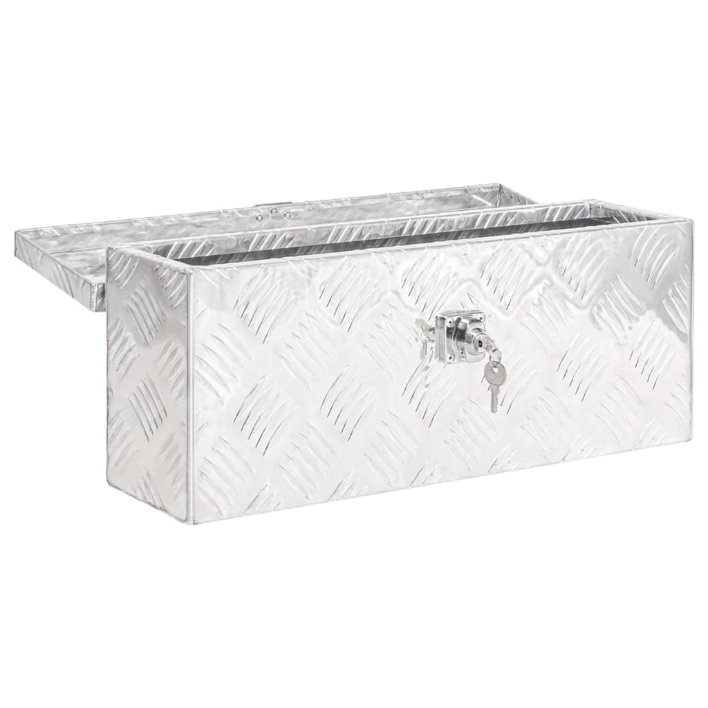 Säilytyslaatikko hopea 50x20,5x15 cm alumiini - Harrastajankoti.fi