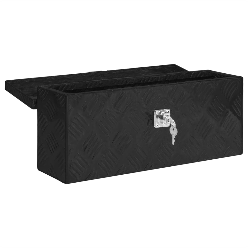 Säilytyslaatikko musta 50x20,5x15 cm alumiini - Harrastajankoti.fi
