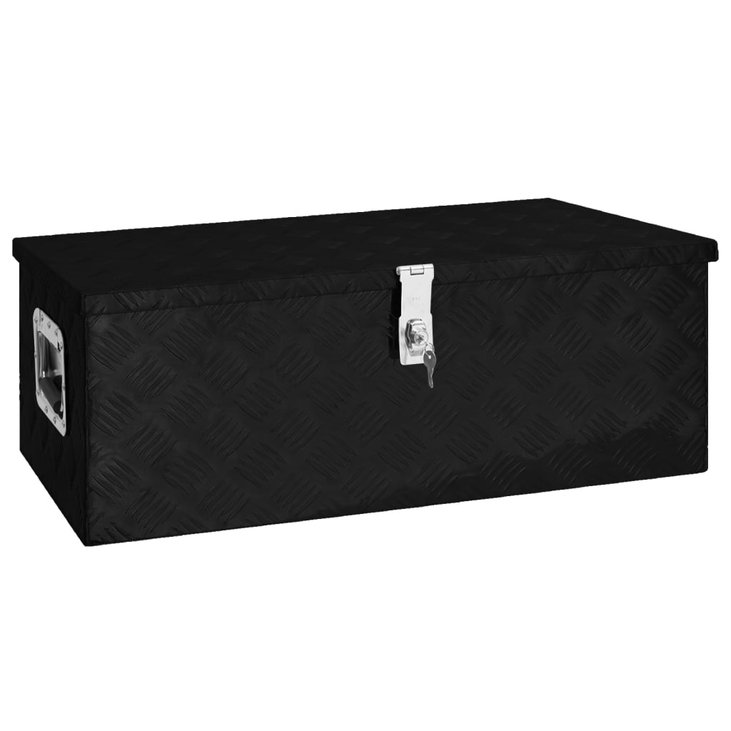 Säilytyslaatikko musta 80x39x30 cm alumiini - Harrastajankoti.fi