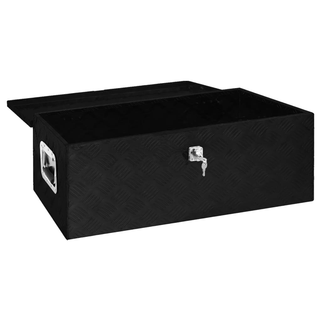 Säilytyslaatikko musta 90x47x33,5 cm alumiini - Harrastajankoti.fi