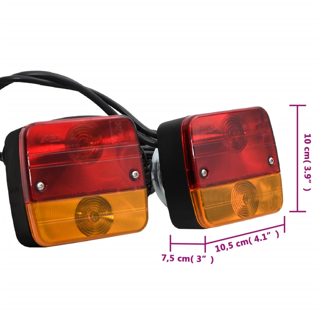 Perävaunuvalot 2 kpl pun. 10,5x7,5x10 cm 12V klassinen polttimo - Harrastajankoti.fi