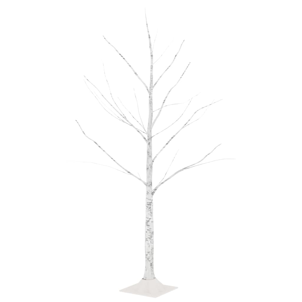 Valkoinen LED-koivu lämmin valkoinen 48 LED-valoa 120 cm - Harrastajankoti.fi