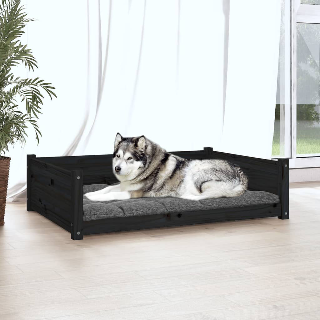 Koiransänky musta 105,5x75,5x28 cm täysi mänty - Harrastajankoti.fi