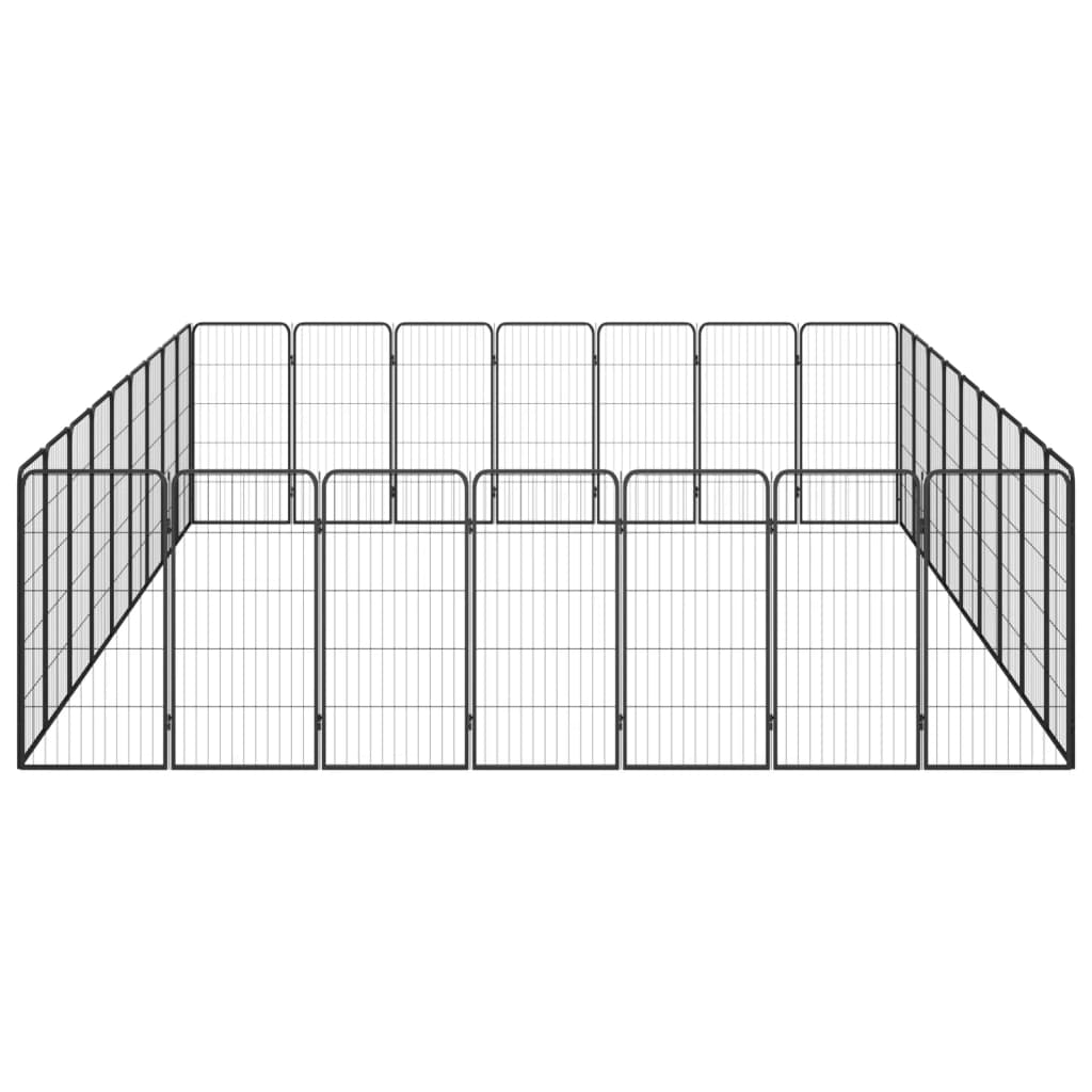 Koiranhäkki 32 paneelia musta 50x100 cm jauhemaalattu teräs - Harrastajankoti.fi