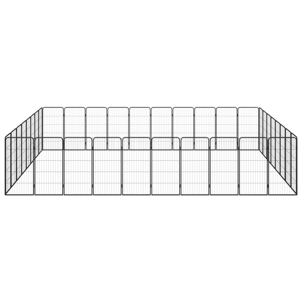 Koiranhäkki 36 paneelia musta 50x100 cm jauhemaalattu teräs - Harrastajankoti.fi
