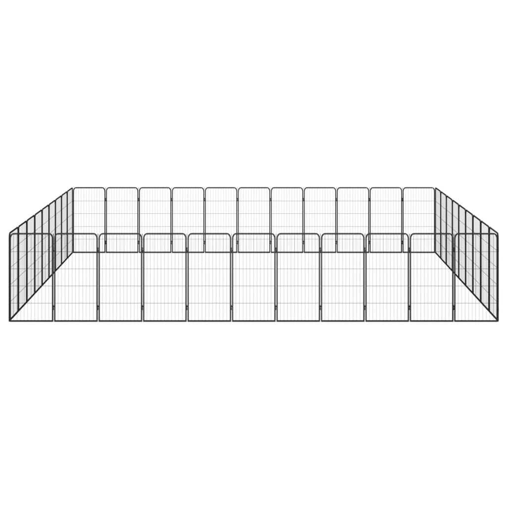 Koiranhäkki 40 paneelia musta 50x100 cm jauhemaalattu teräs - Harrastajankoti.fi