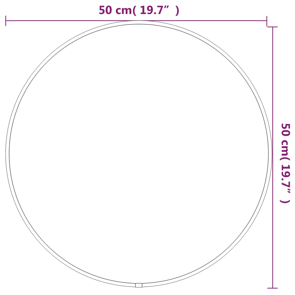 Seinäpeili musta Ø 50 cm pyöreä - Harrastajankoti.fi