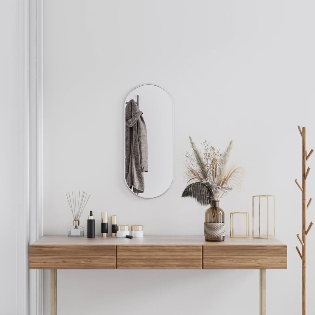 Seinäpeili hopea 70x30 cm ovaali - Harrastajankoti.fi