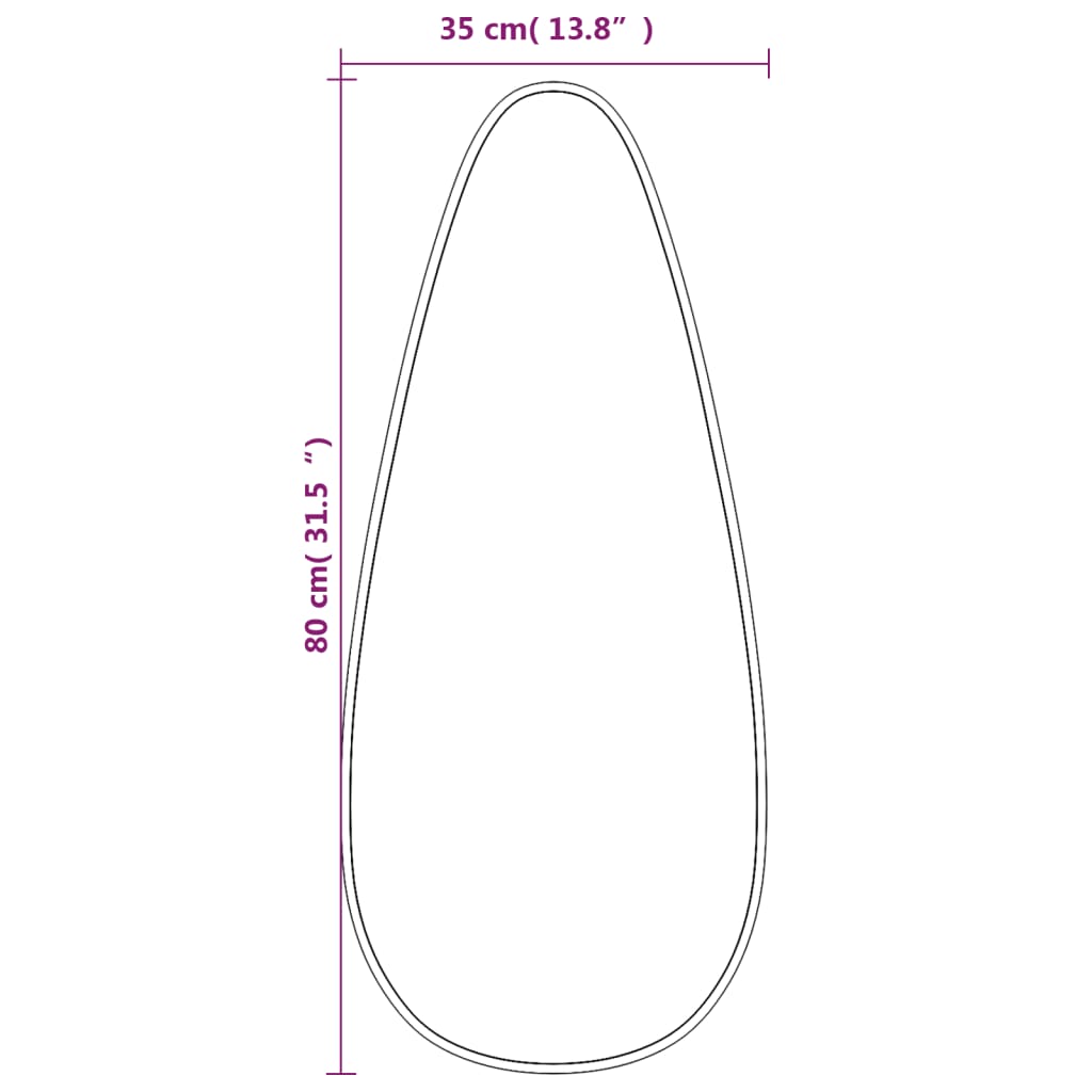 Seinäpeili musta 80x35 cm - Harrastajankoti.fi