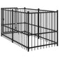 Koiranhäkki musta 193,5x97x100 cm teräs - Harrastajankoti.fi