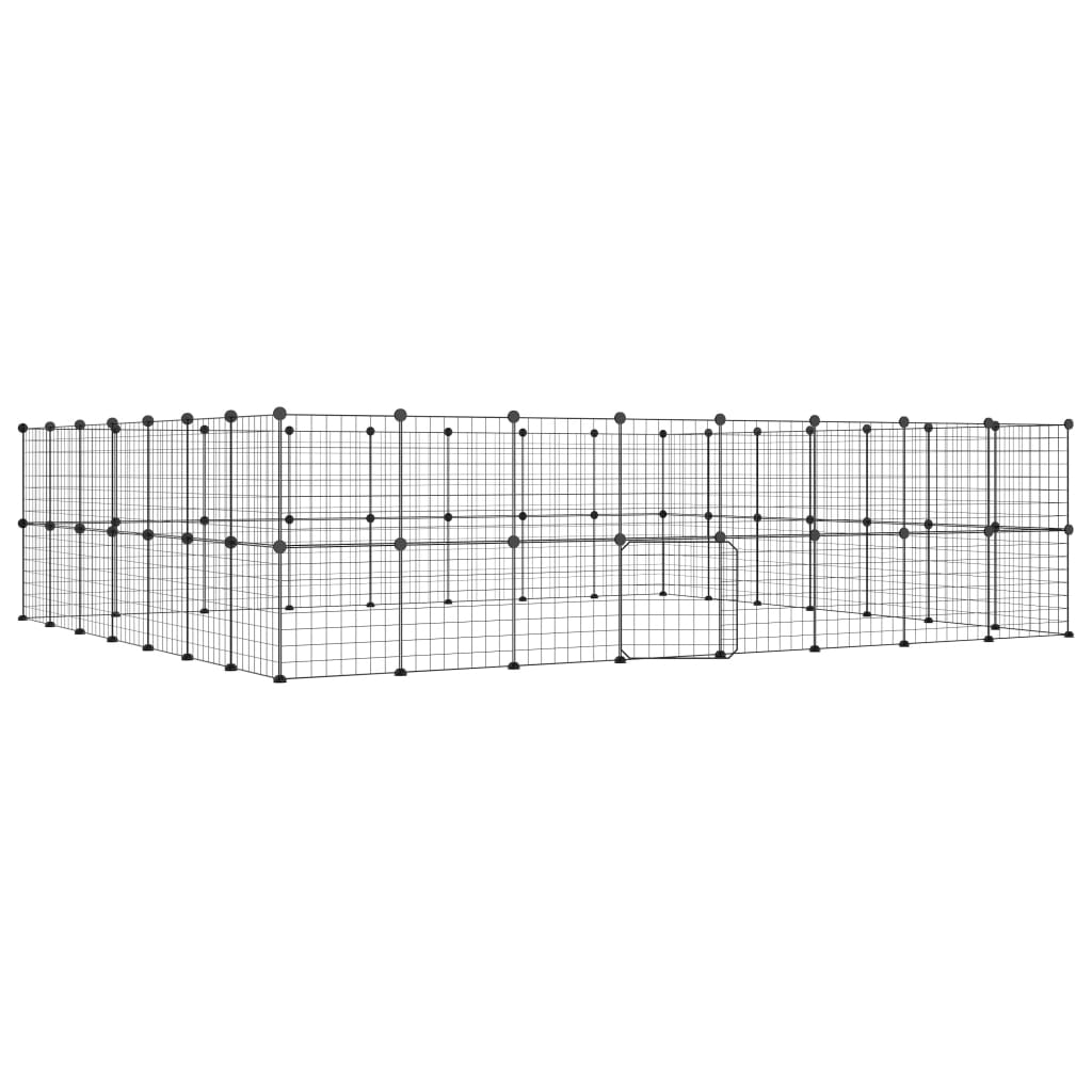 60-paneelinen lemmikkihäkki ovella musta 35x35 cm teräs - Harrastajankoti.fi