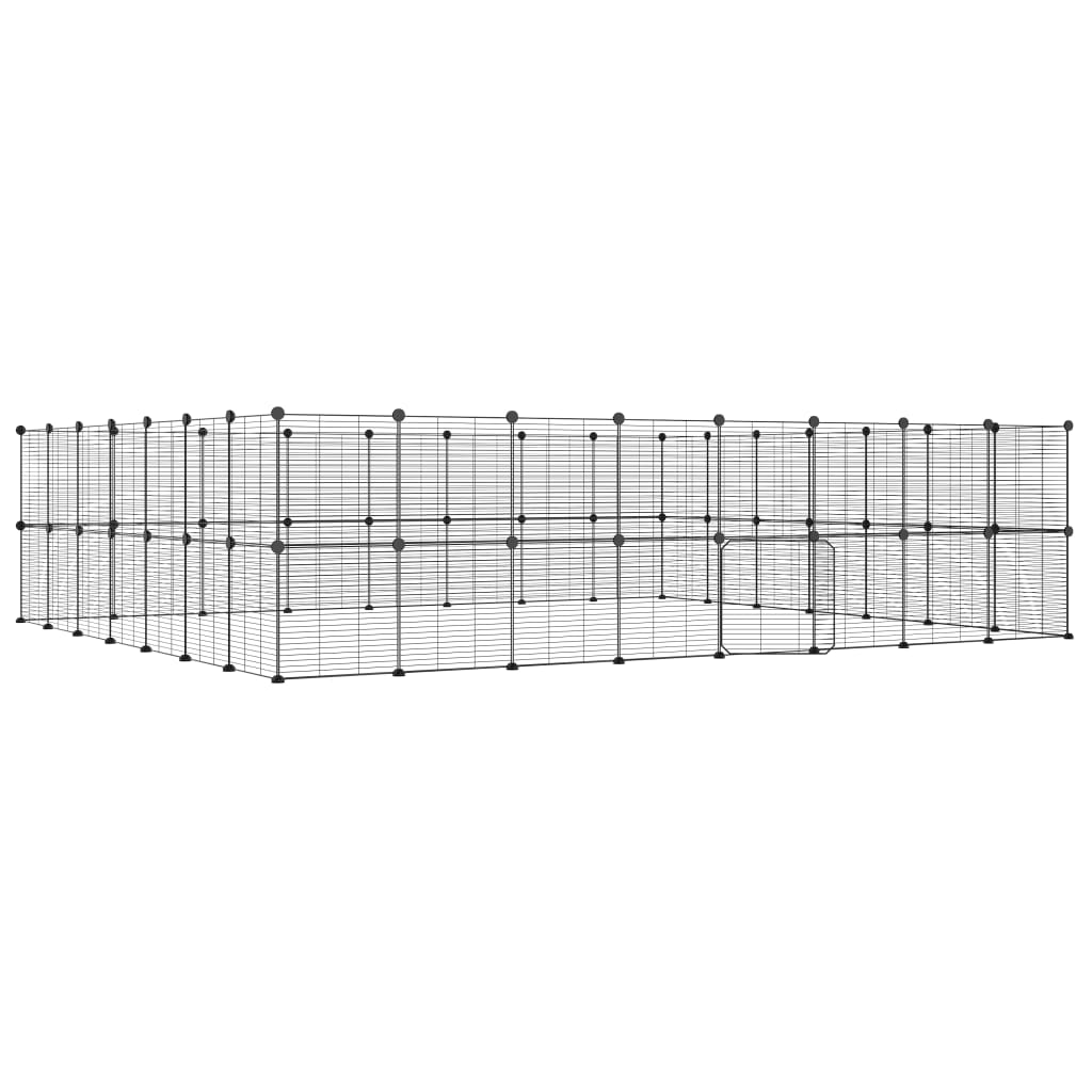 60-paneelinen lemmikkihäkki ovella musta 35x35 cm teräs - Harrastajankoti.fi