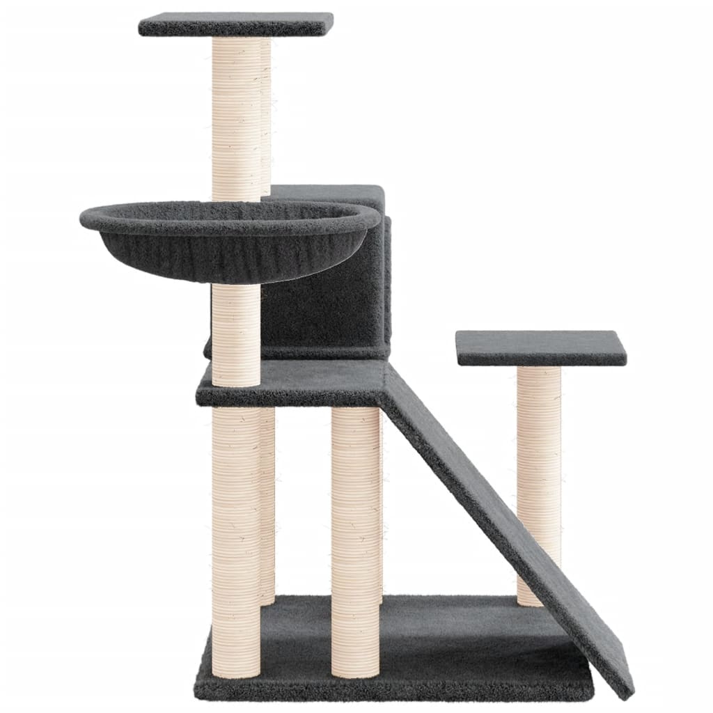 Kissan kiipeilypuu sisal- raapimispylväillä tummanharmaa 82 cm - Harrastajankoti.fi