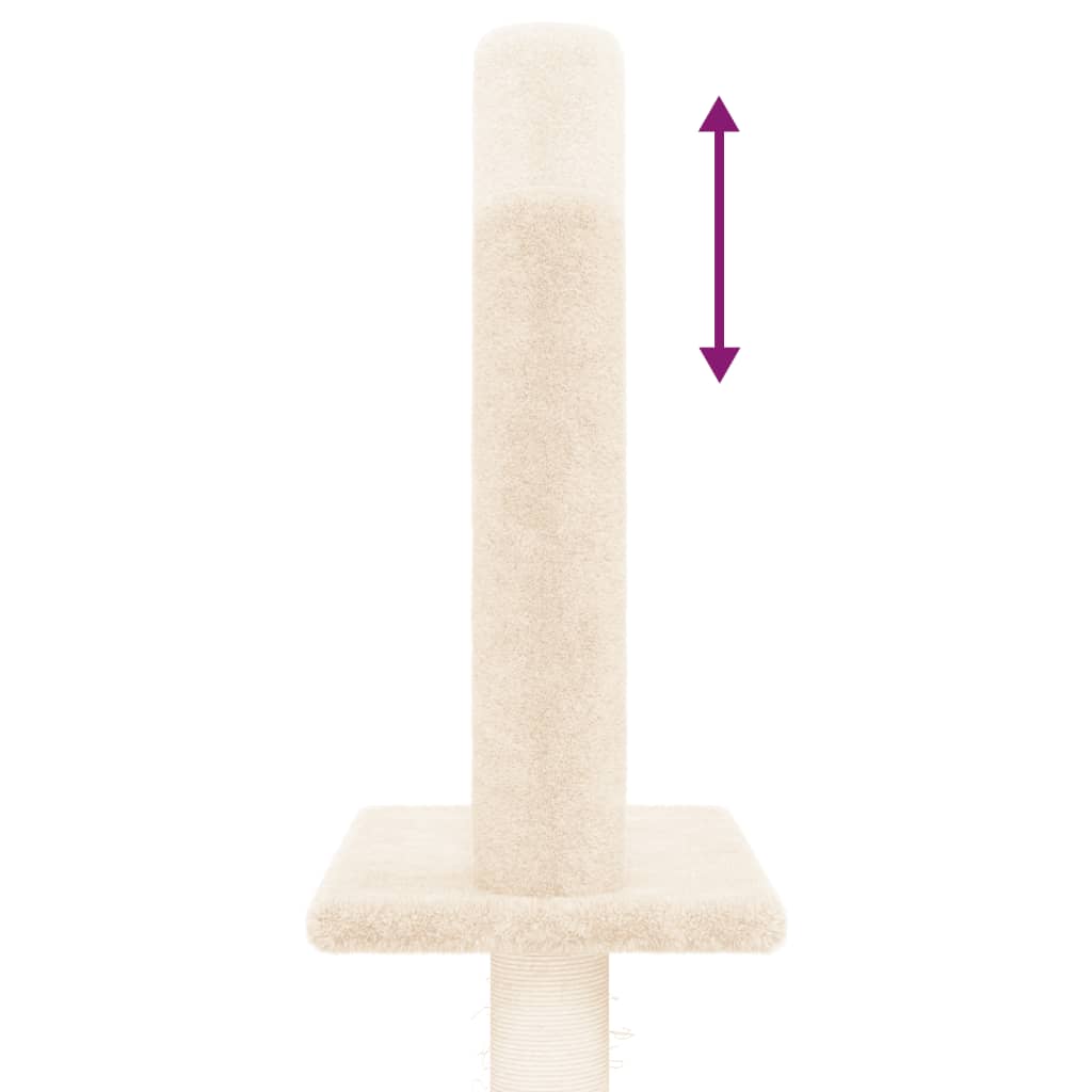 Kattoon asti yltävä kissan kiipeilypuu kerma 250,5-276,5 cm - Harrastajankoti.fi