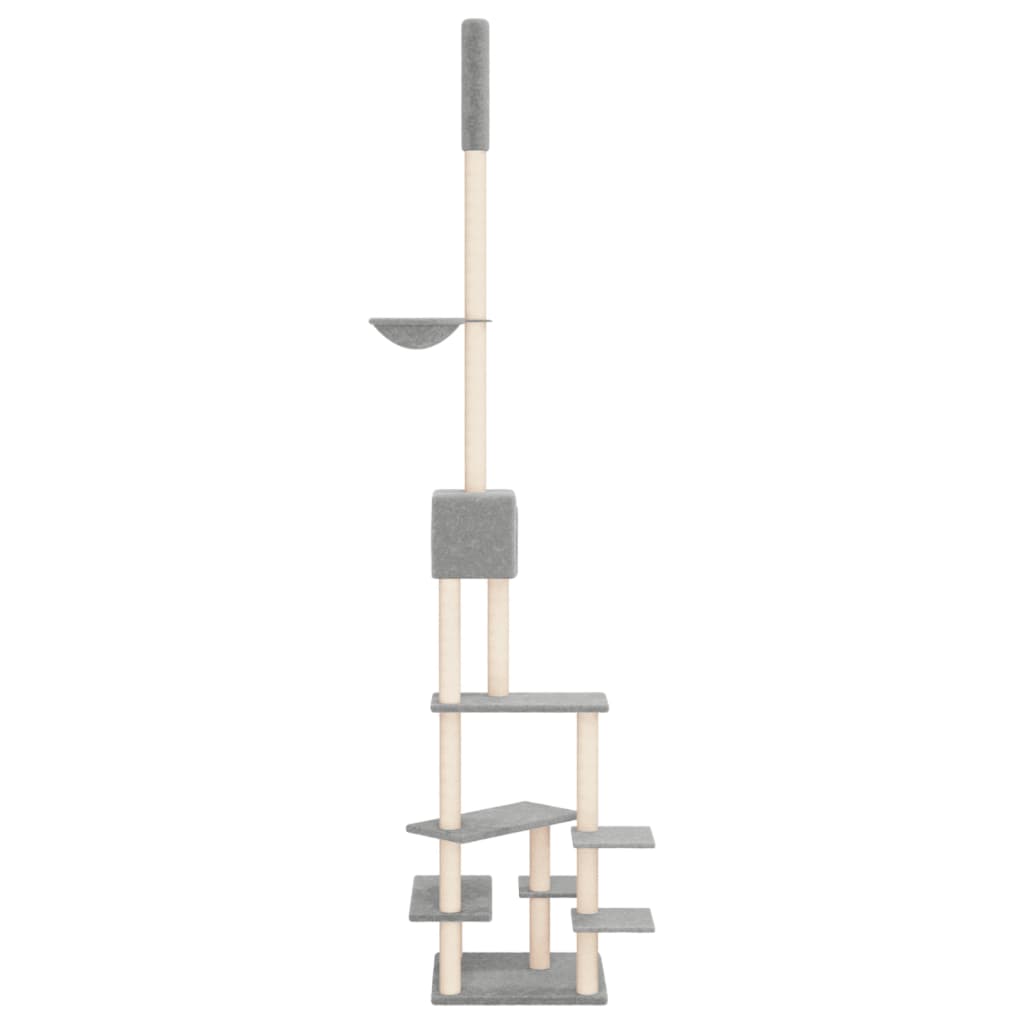 Kattoon asti yltävä kissan kiipeilypuu v.harmaa 268,5-294,5 cm - Harrastajankoti.fi